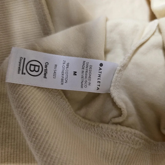 Athleta Womens Sundown Dip Dye Sweatshirt Abyssinian Yellow Sz Med - Picture 10 of 11